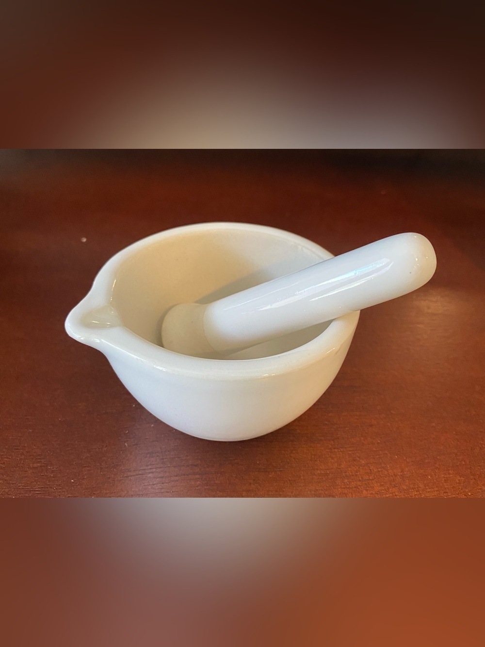 White Ceramic Mortar and Pestle - Classic Kitchen Grinder